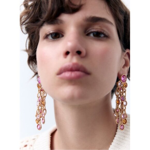ZARA MULTI COLOR WATERFALL EARRINGS - Picture 2 of 7